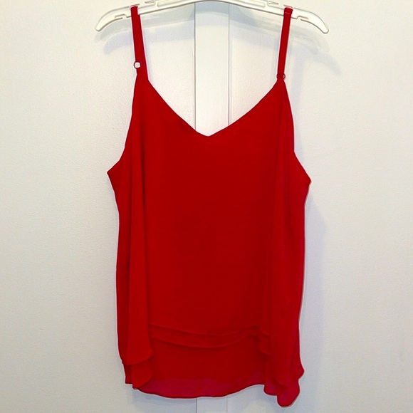 Torrid Lace V-neck Red Tank Top Women’s Plus 1 / 1XL Layering A-line - Picture 3 of 7